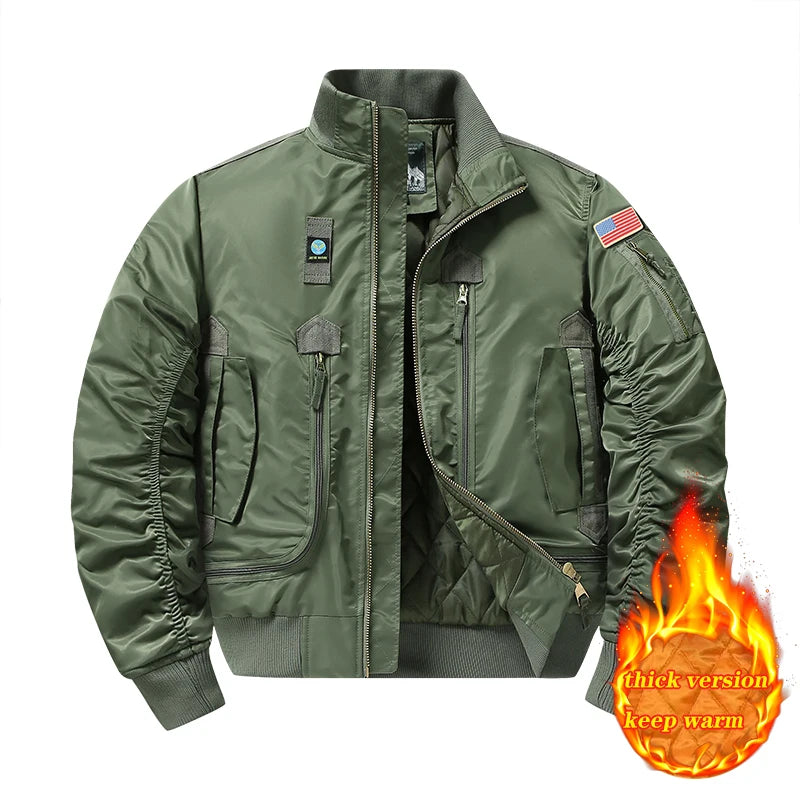 American pilot  Loose Fit Military Turtleneck Jacket