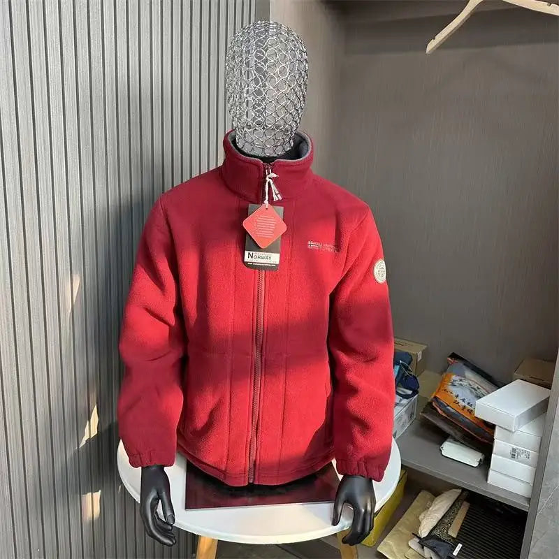 Thick Wool-Lined Thermal Fleece Jacket for Youth Hoodie
