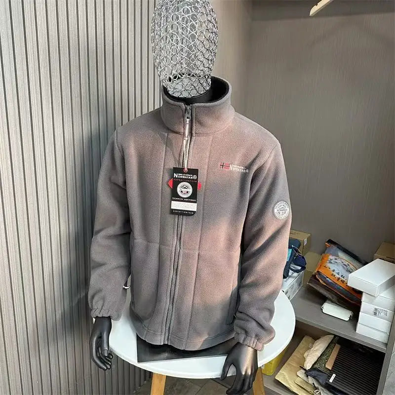 Thick Wool-Lined Thermal Fleece Jacket for Youth Hoodie