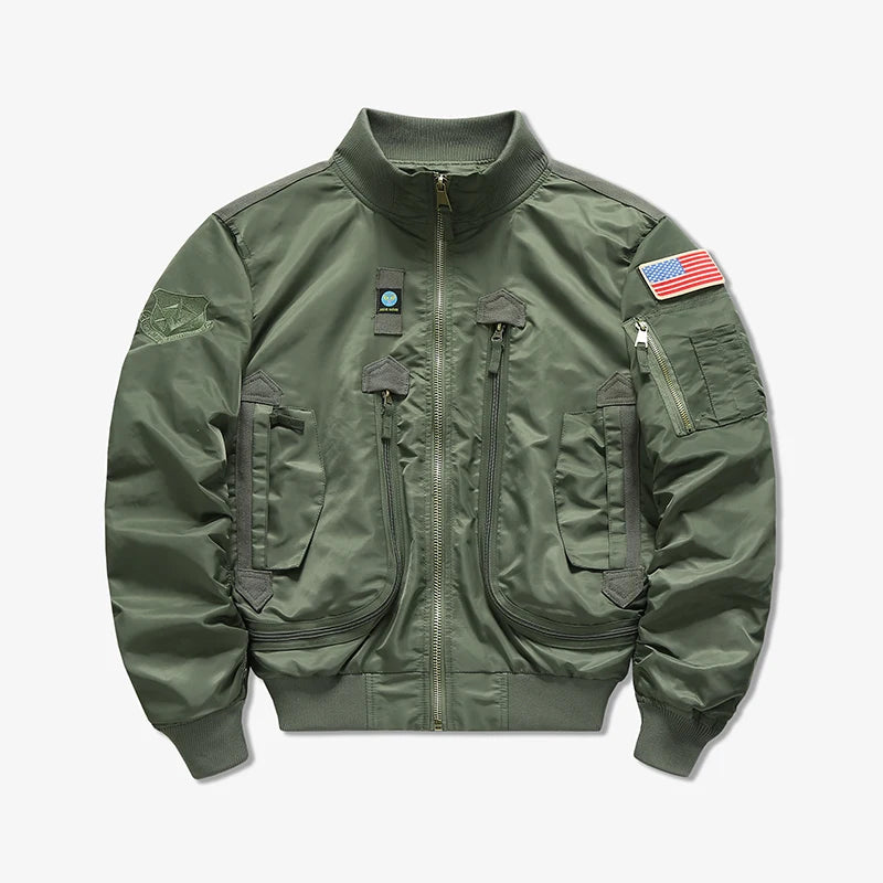 American pilot  Loose Fit Military Turtleneck Jacket