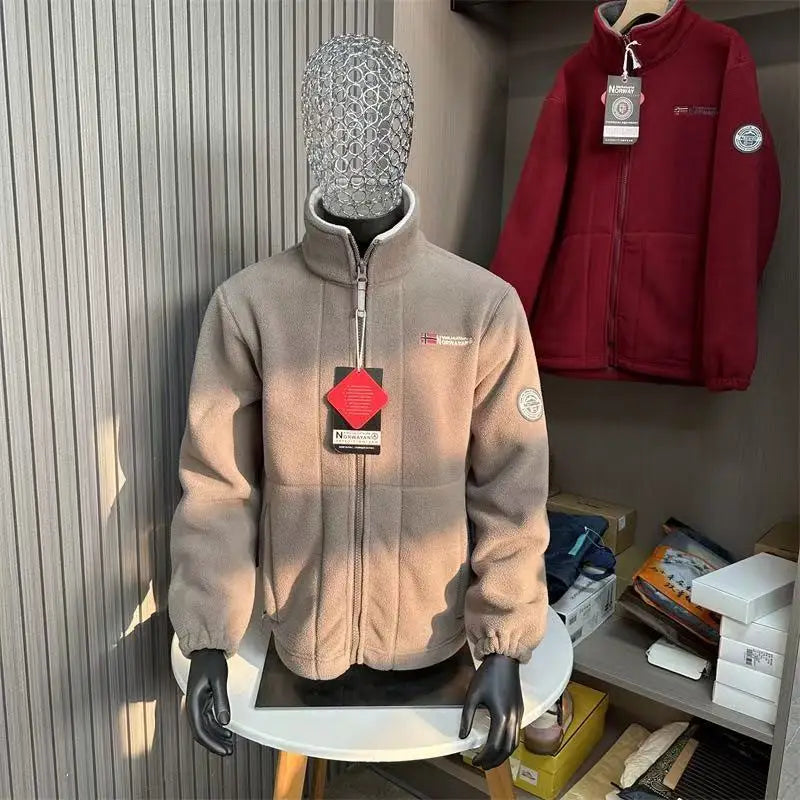 Thick Wool-Lined Thermal Fleece Jacket for Youth Hoodie