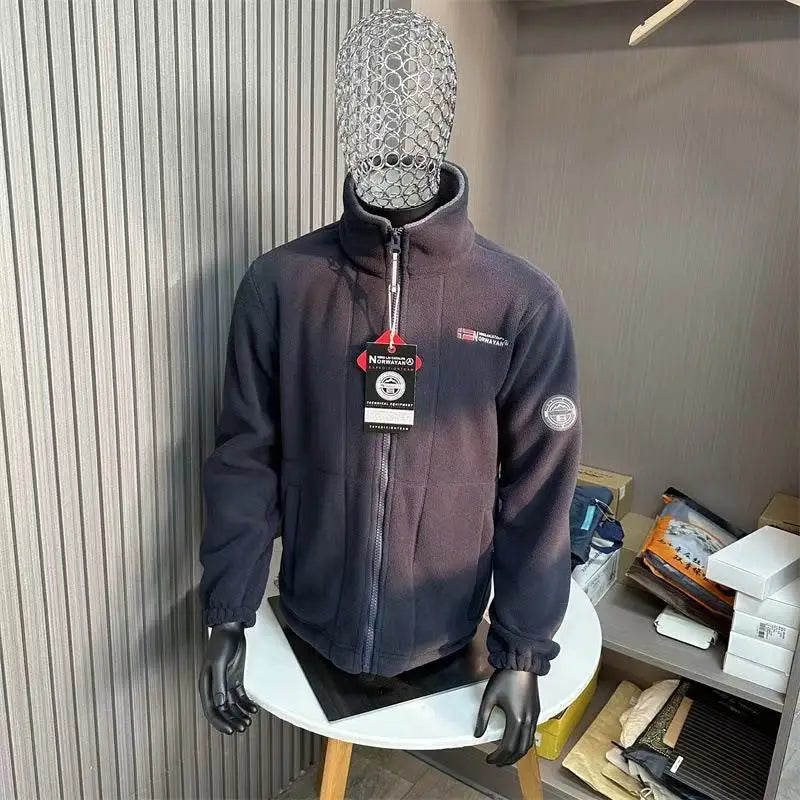 Thick Wool-Lined Thermal Fleece Jacket for Youth Hoodie