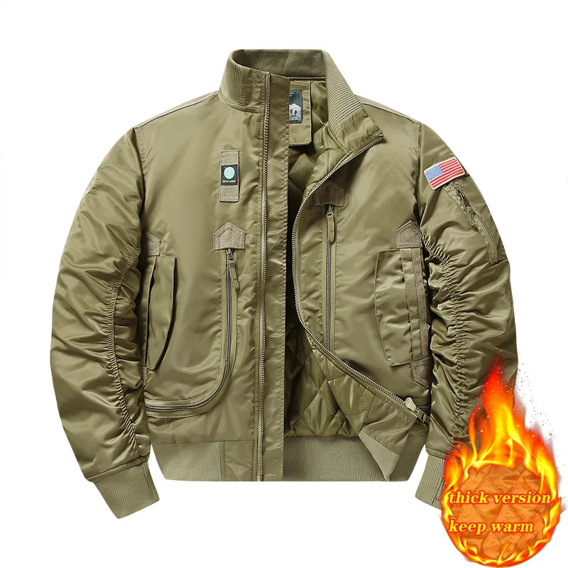 American pilot  Loose Fit Military Turtleneck Jacket