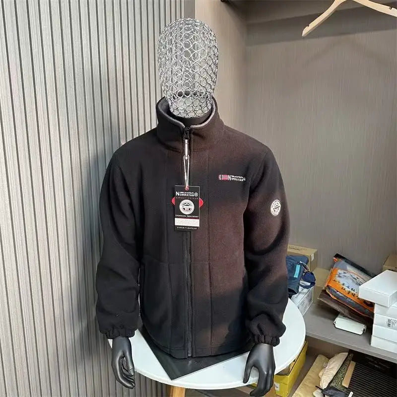 Thick Wool-Lined Thermal Fleece Jacket for Youth Hoodie